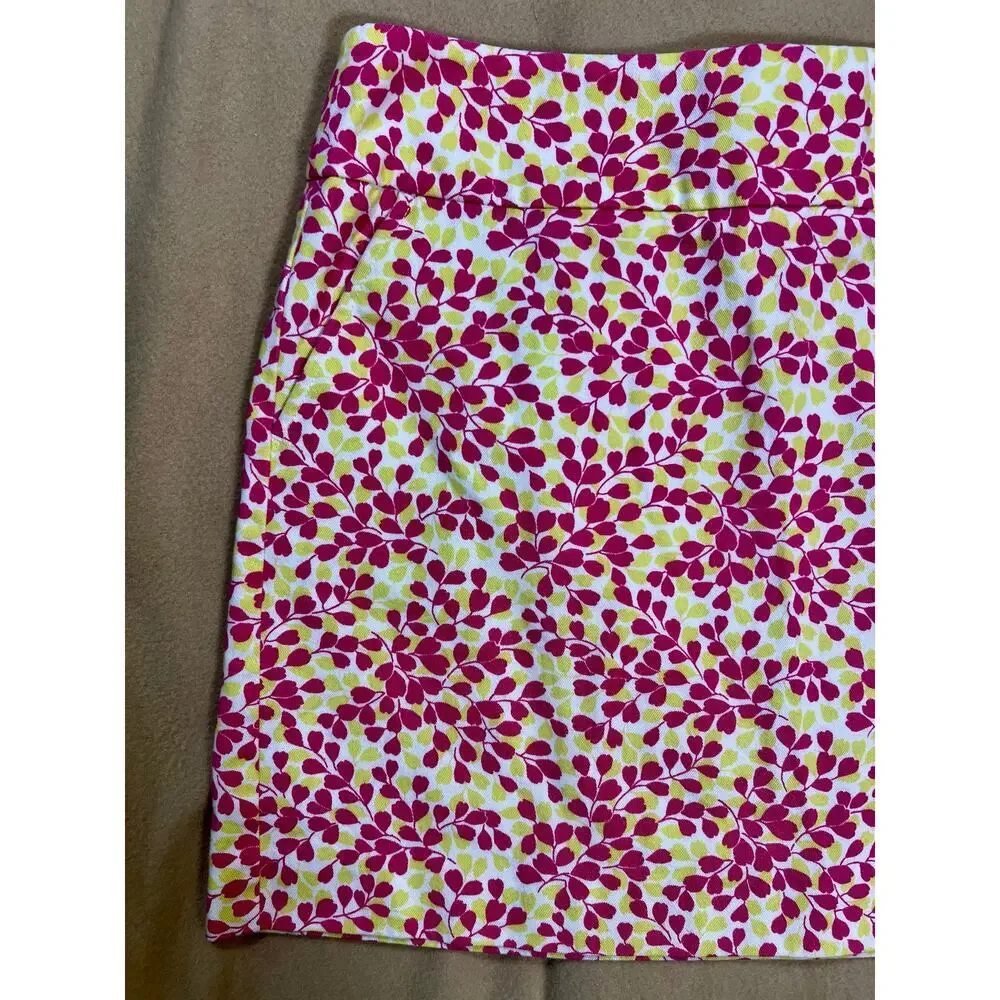 J. Crew Mini‎ Skirt Y2K Cottagecore Floral Coquette Pink Green Womens Size 8